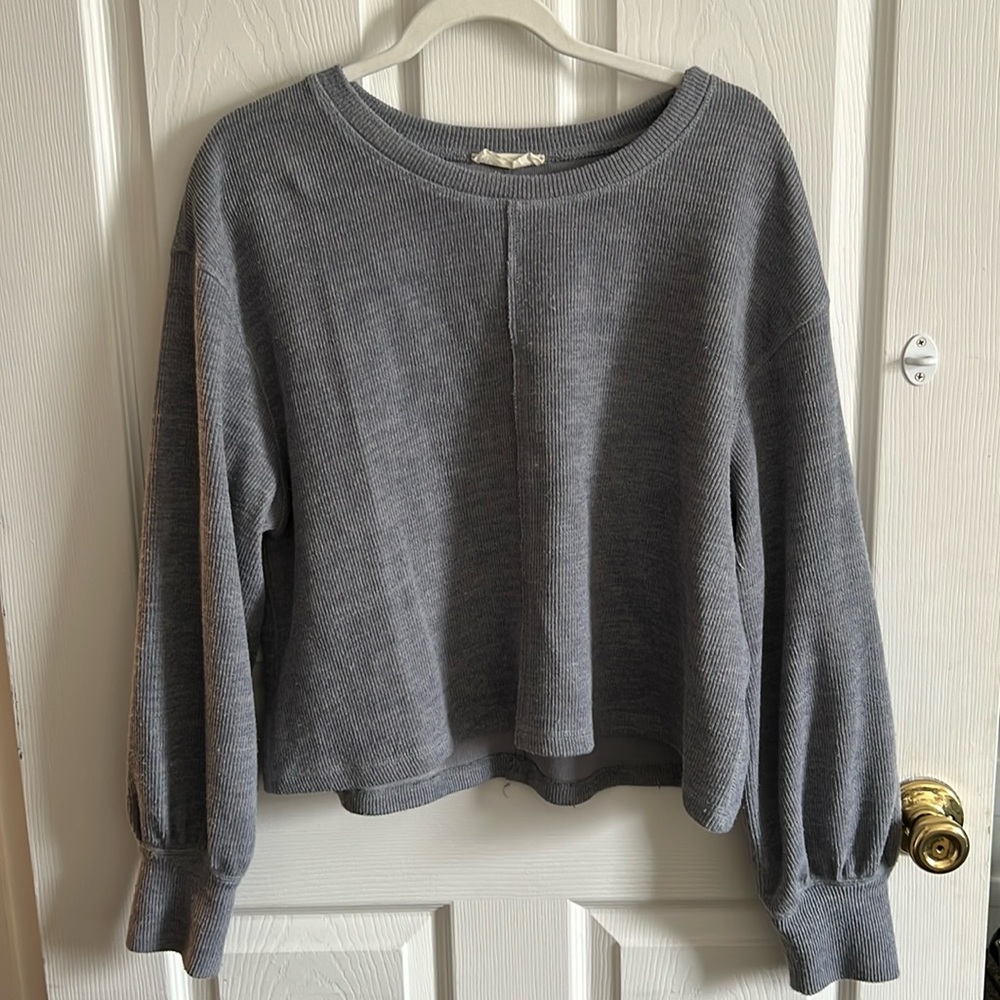 Grey Cropped Sweater